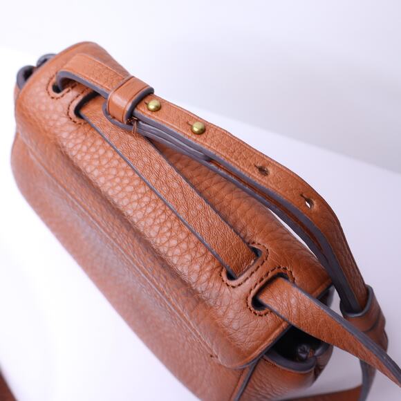 J. CREW Rider Mini Bag Roasted Chestnut Italian Leather Saddle Crossbody Strap - Picture 9 of 9